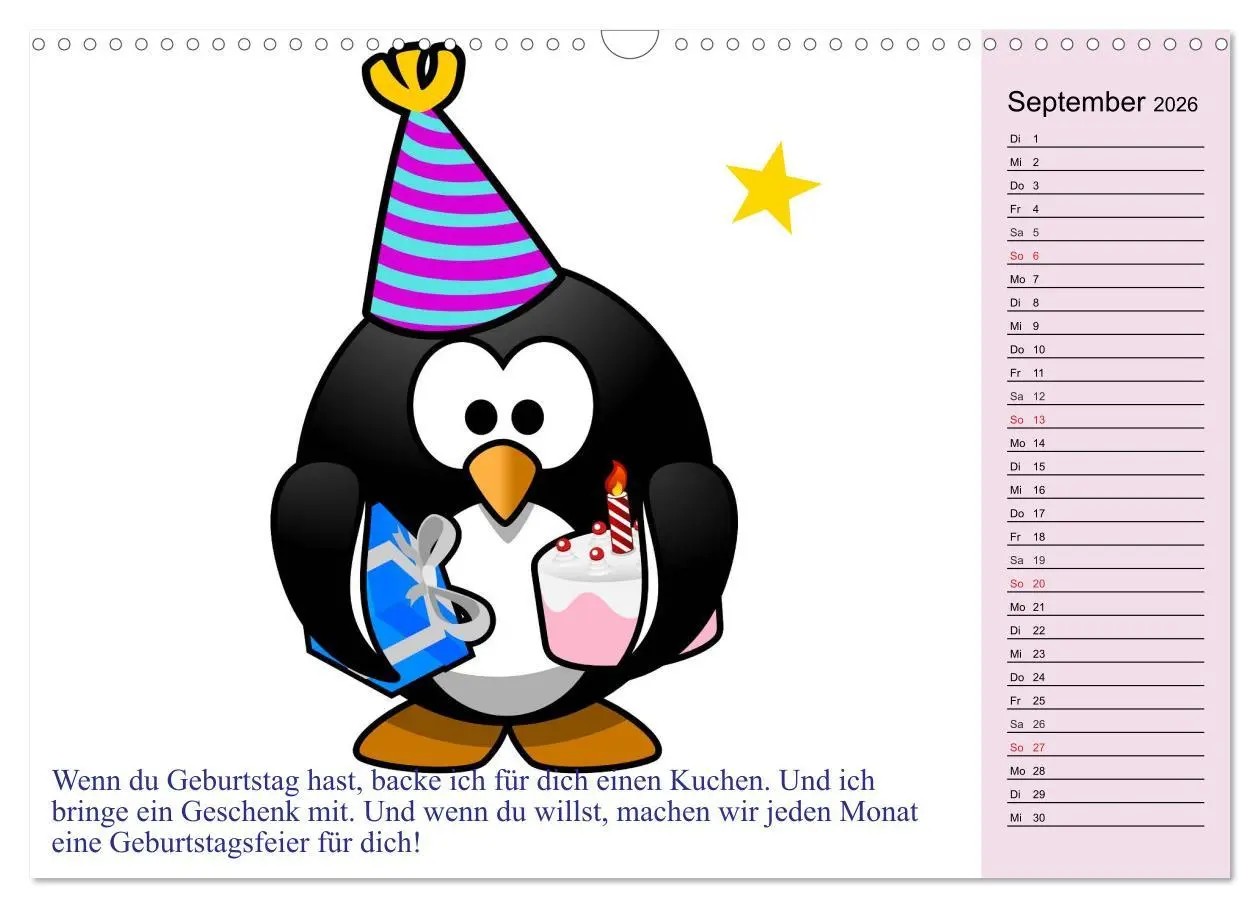 Bild: 9783457993033 | Pinguin-Elfe (Wandkalender 2026 DIN A3 quer), CALVENDO Monatskalender