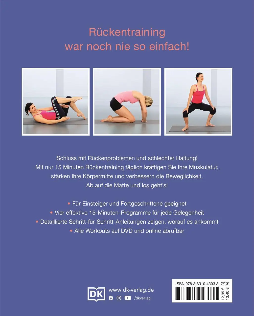 Rückseite: 9783831043033 | 15 Minuten Rückentraining für jeden Tag | DK Verlag | Taschenbuch