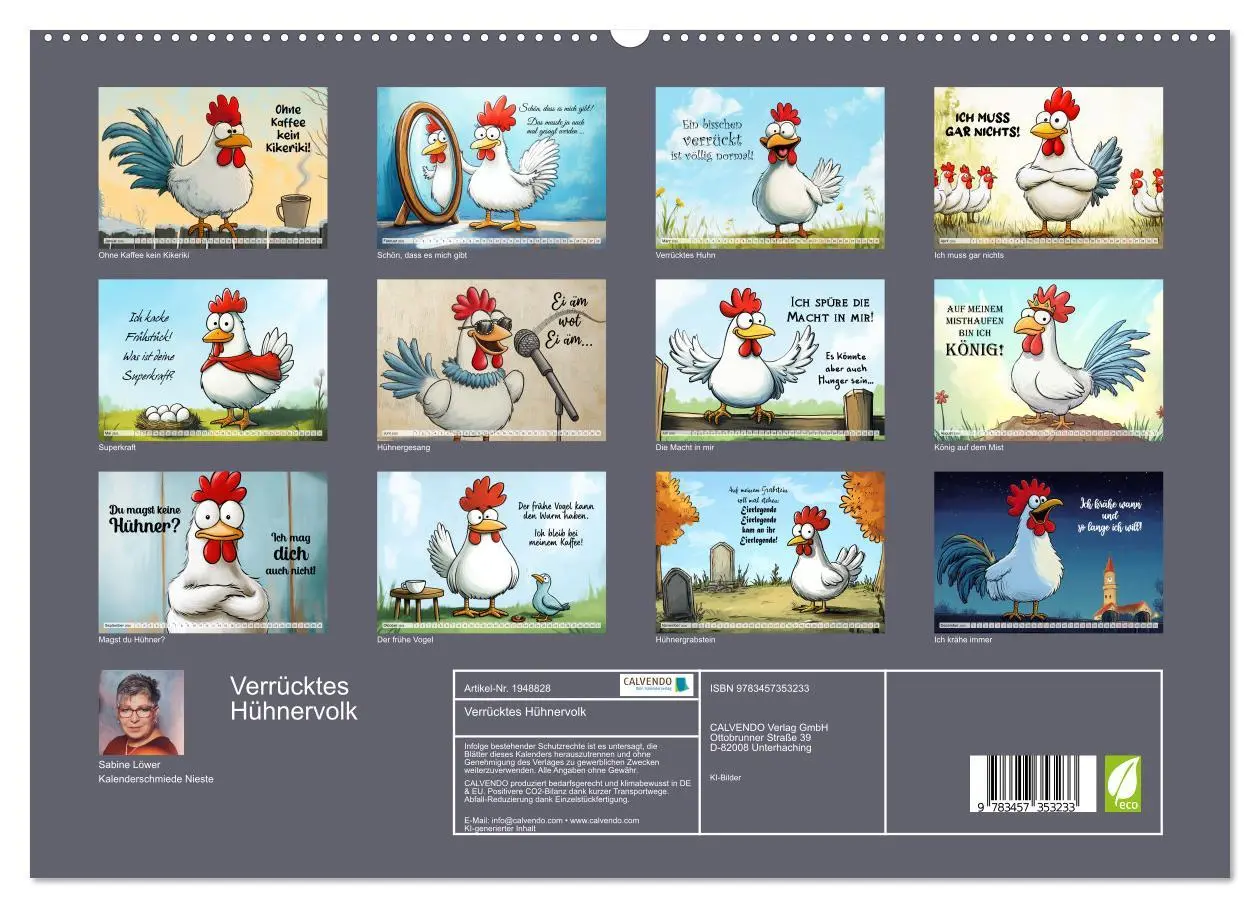 Bild: 9783457353233 | Verrücktes Hühnervolk (hochwertiger Premium Wandkalender 2026 DIN...