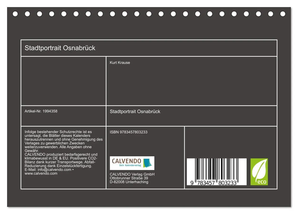 Bild: 9783457803233 | Stadtportrait Osnabrück (Tischkalender 2026 DIN A5 quer), CALVENDO...