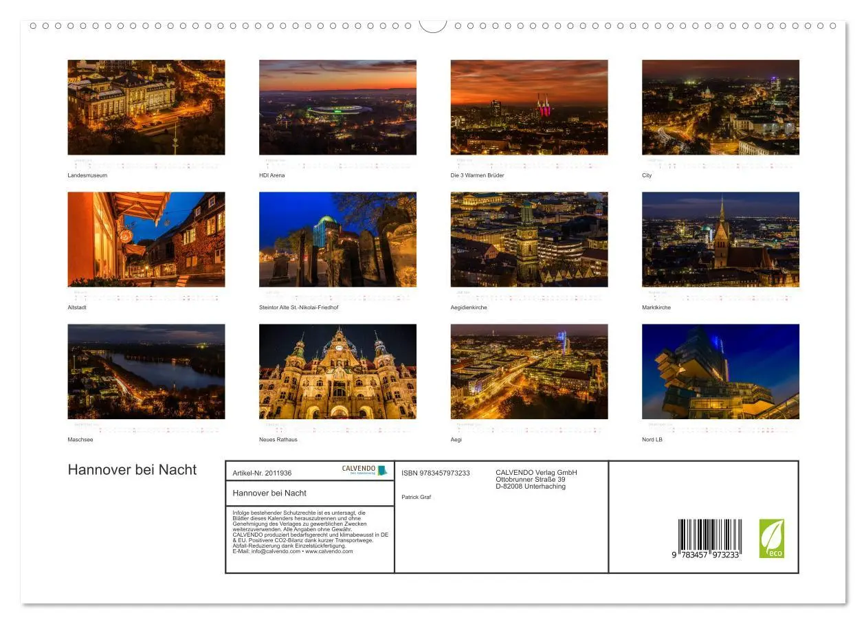 Bild: 9783457973233 | Hannover bei Nacht (hochwertiger Premium Wandkalender 2026 DIN A2...