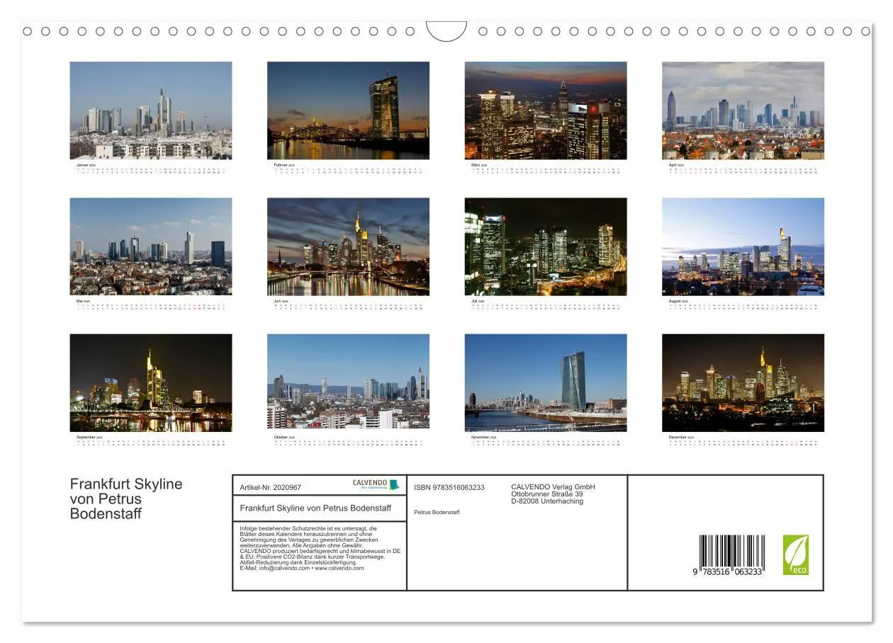 Bild: 9783516063233 | Frankfurt Skyline von Petrus Bodenstaff (Wandkalender 2026 DIN A3...