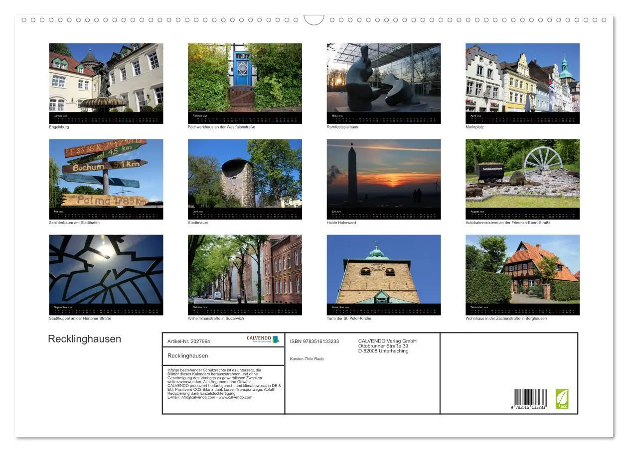 Bild: 9783516133233 | Recklinghausen (Wandkalender 2026 DIN A2 quer), CALVENDO...