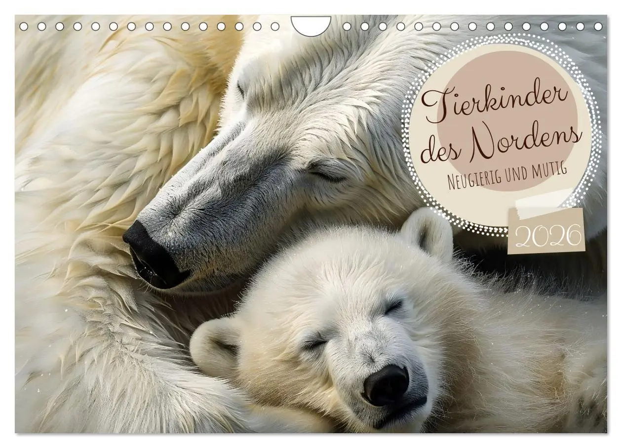 Cover: 9783457343333 | Tierkinder des Nordens (Wandkalender 2026 DIN A4 quer), CALVENDO...