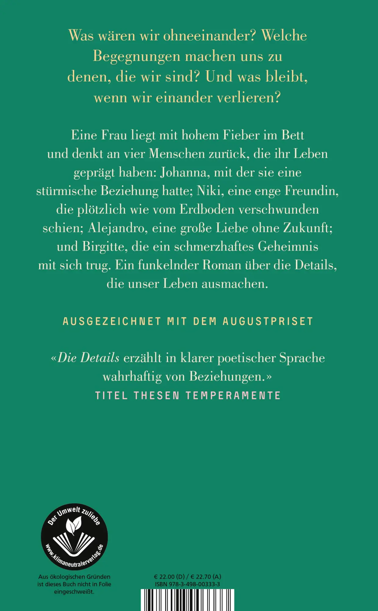 Rückseite: 9783498003333 | Die Details | Roman Nominiert für den International Booker Prize 2024