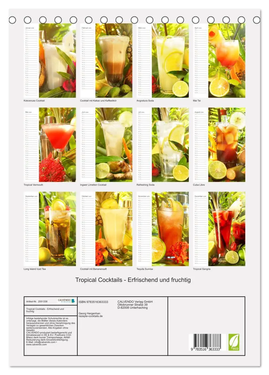 Bild: 9783516363333 | Tropical Cocktails - Erfrischend und fruchtig (Tischkalender 2026...