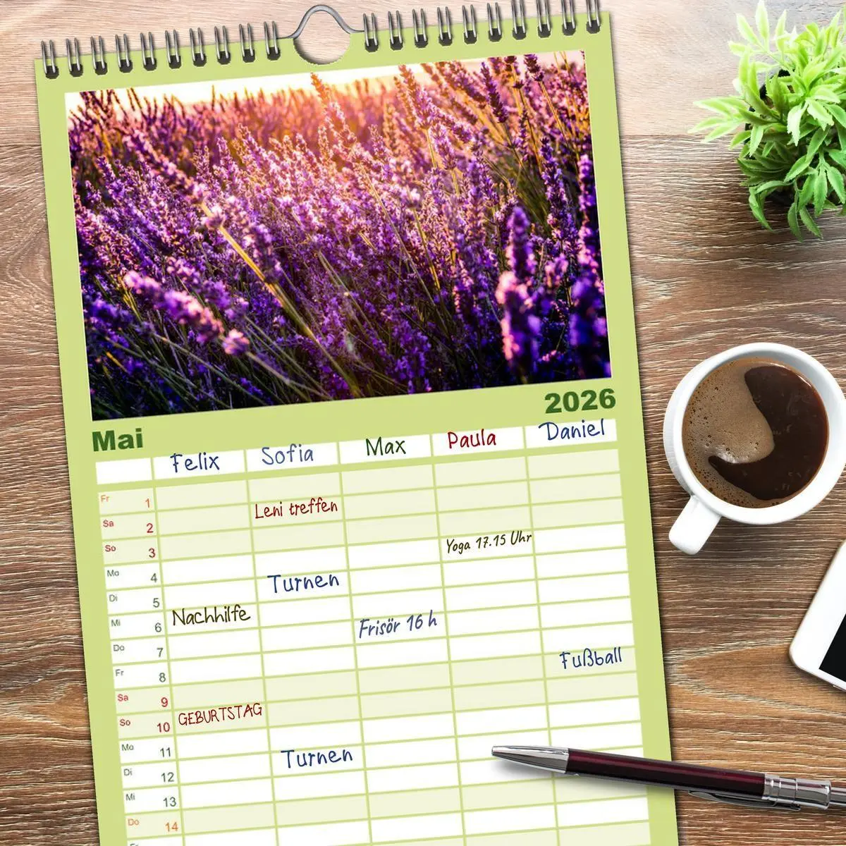 Bild: 9783516503333 | Familienplaner 2026 - Lavendel - Die violette Wunderblume mit 5...