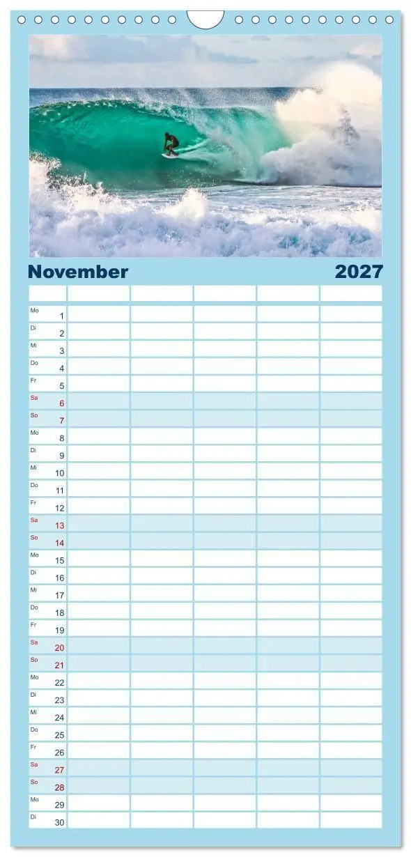 Bild: 9783594343333 | Familienplaner 2027 - Surfen - so cool mit 5 Spalten (Wandkalender,...