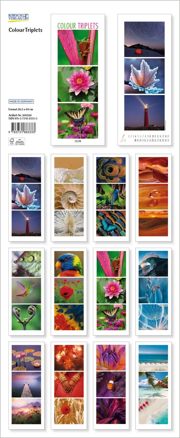 Bild: 9783731883333 | Colour Triplets 2026 | Verlag Korsch | Kalender | Spiralbindung | 2026