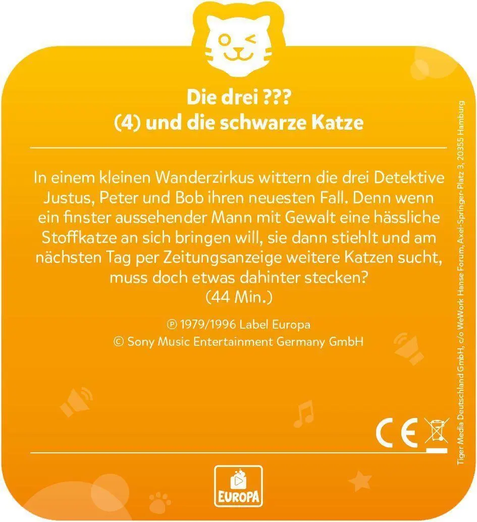 Bild: 4260535483433 | tigercard - Die drei ??? - Folge 4: Die schwarze Katze | Deutsch