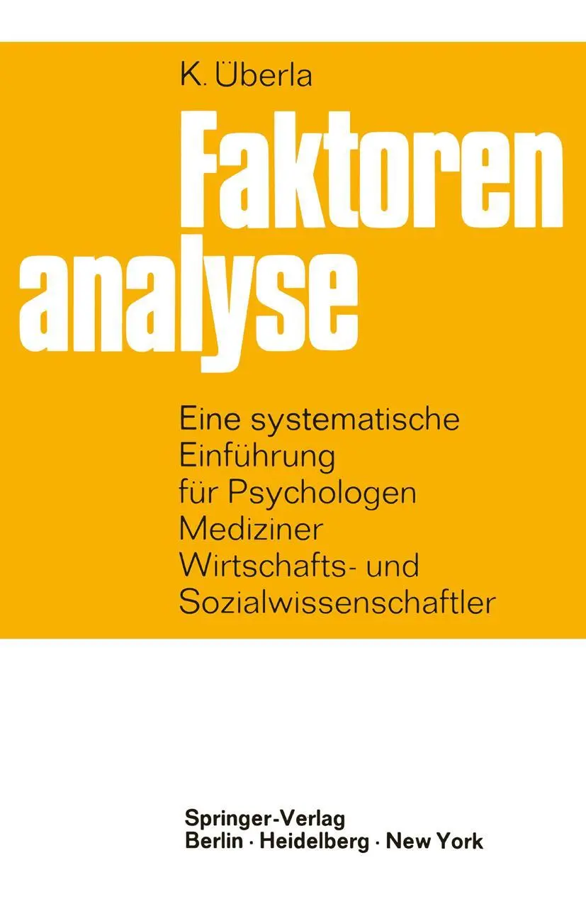 Cover: 9783642533433 | Faktorenanalyse | K. Überla | Taschenbuch | xii | Deutsch
