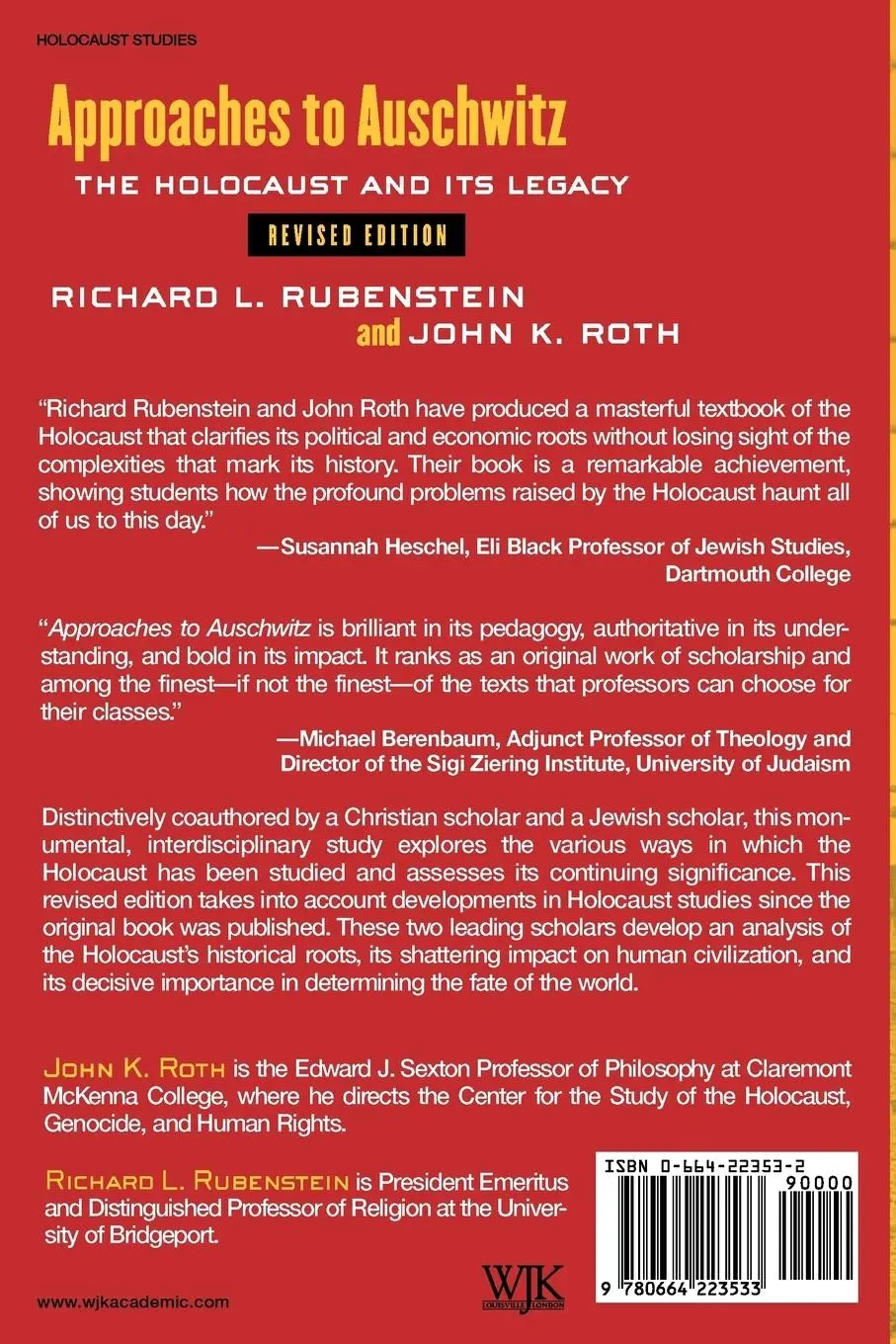 Rückseite: 9780664223533 | Approaches to Auschwitz | Roth | Taschenbuch | Kartoniert / Broschiert