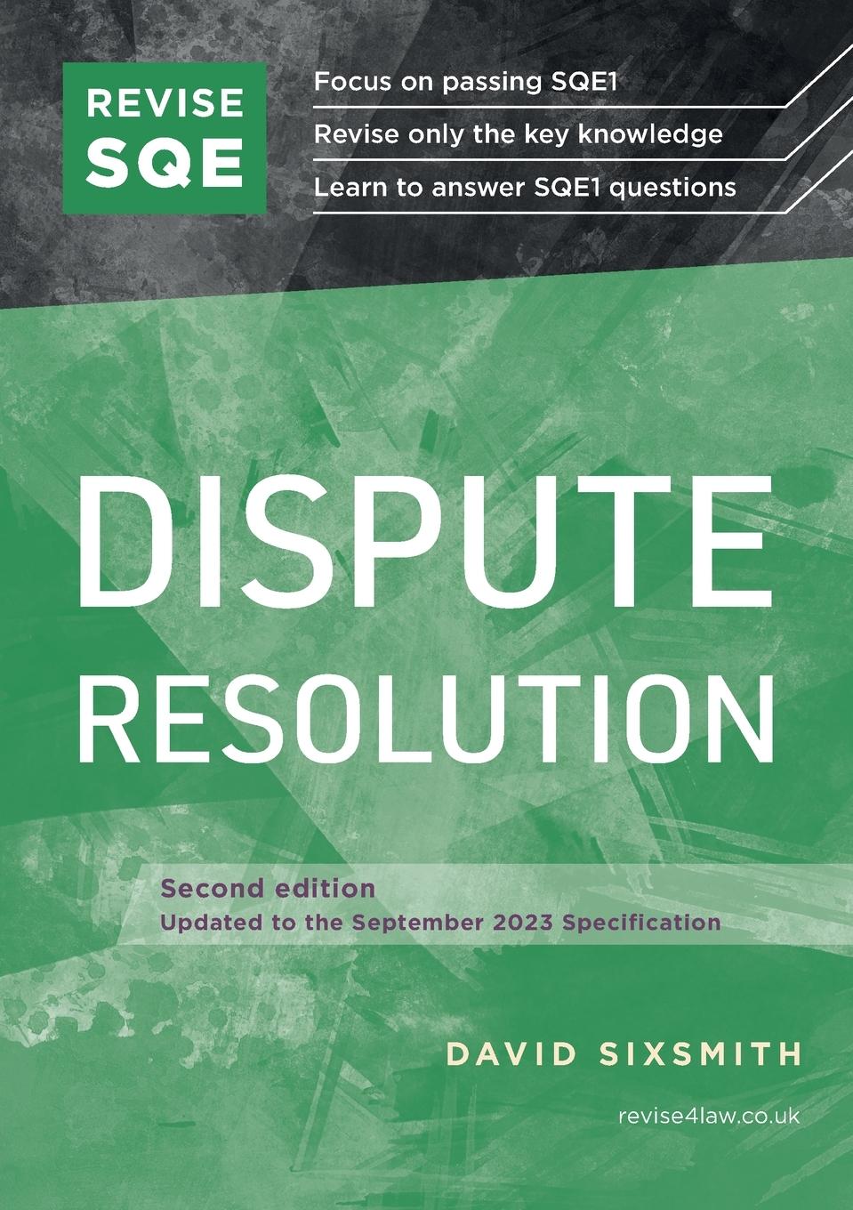 Cover: 9781914213533 | Revise SQE Dispute Resolution | SQE1 Revision Guide 2nd ed | Sixsmith