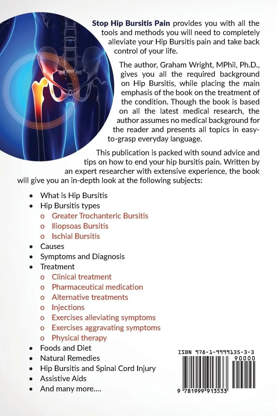 Rückseite: 9781999913533 | Stop Hip Bursitis Pain | Graham Wright Mphil | Taschenbuch | Englisch