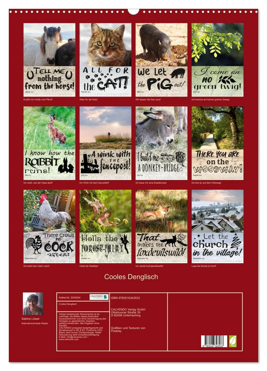 Bild: 9783516343533 | Cooles Denglisch (Wandkalender 2026 DIN A2 hoch), CALVENDO...