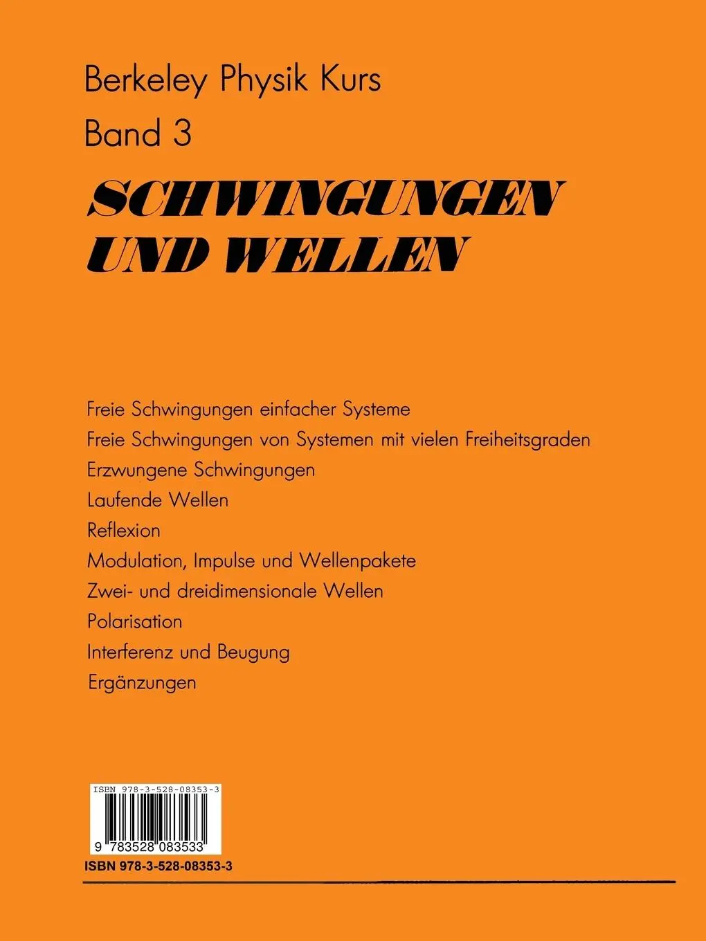 Rückseite: 9783528083533 | Schwingungen und Wellen | Frank S. Crawford | Taschenbuch | xvi