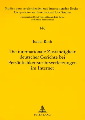 Cover: 9783631563533 | Die internationale Zuständigkeit deutscher Gerichte bei...