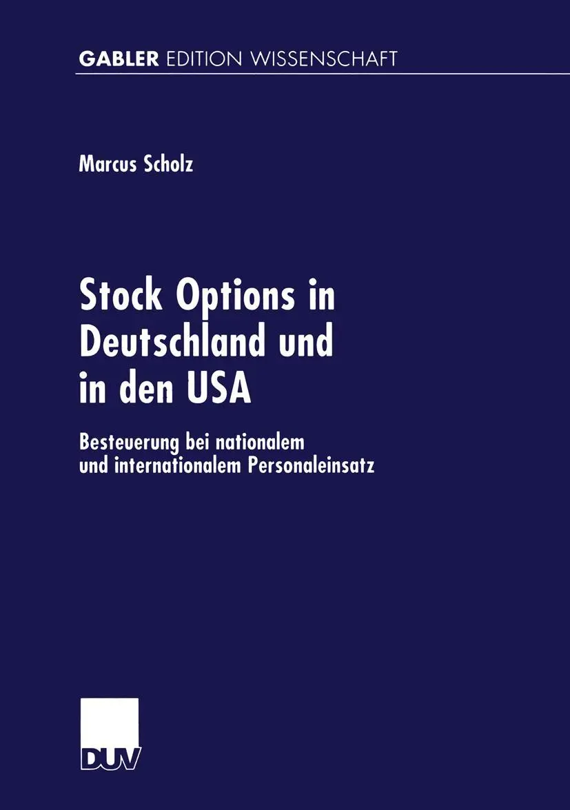 Cover: 9783824473533 | Stock Options in Deutschland und in den USA | Marcus Scholz | Buch