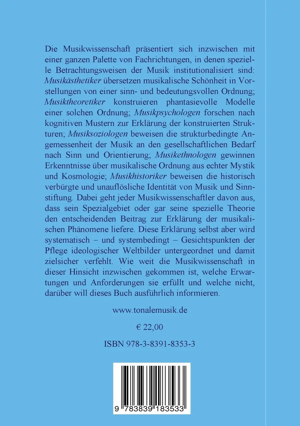 Rückseite: 9783839183533 | Die Musikwissenschaft in Forschung und Lehre | Franz Sauter | Buch
