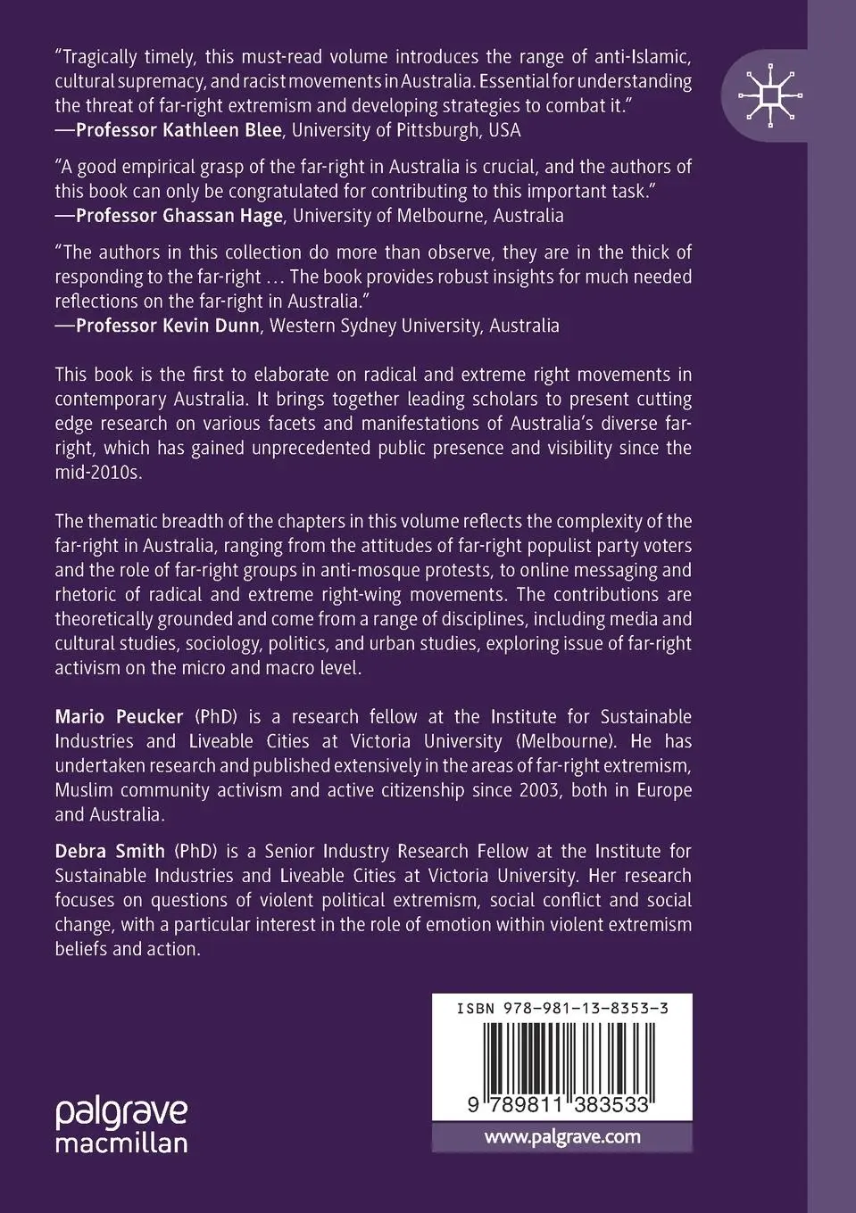 Rückseite: 9789811383533 | The Far-Right in Contemporary Australia | Mario Peucker (u. a.) | Buch