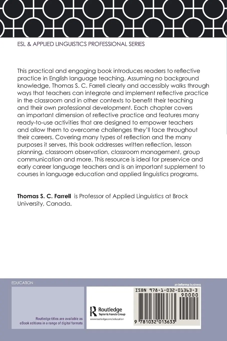 Rückseite: 9781032013633 | Doing Reflective Practice in English Language Teaching | Farrell