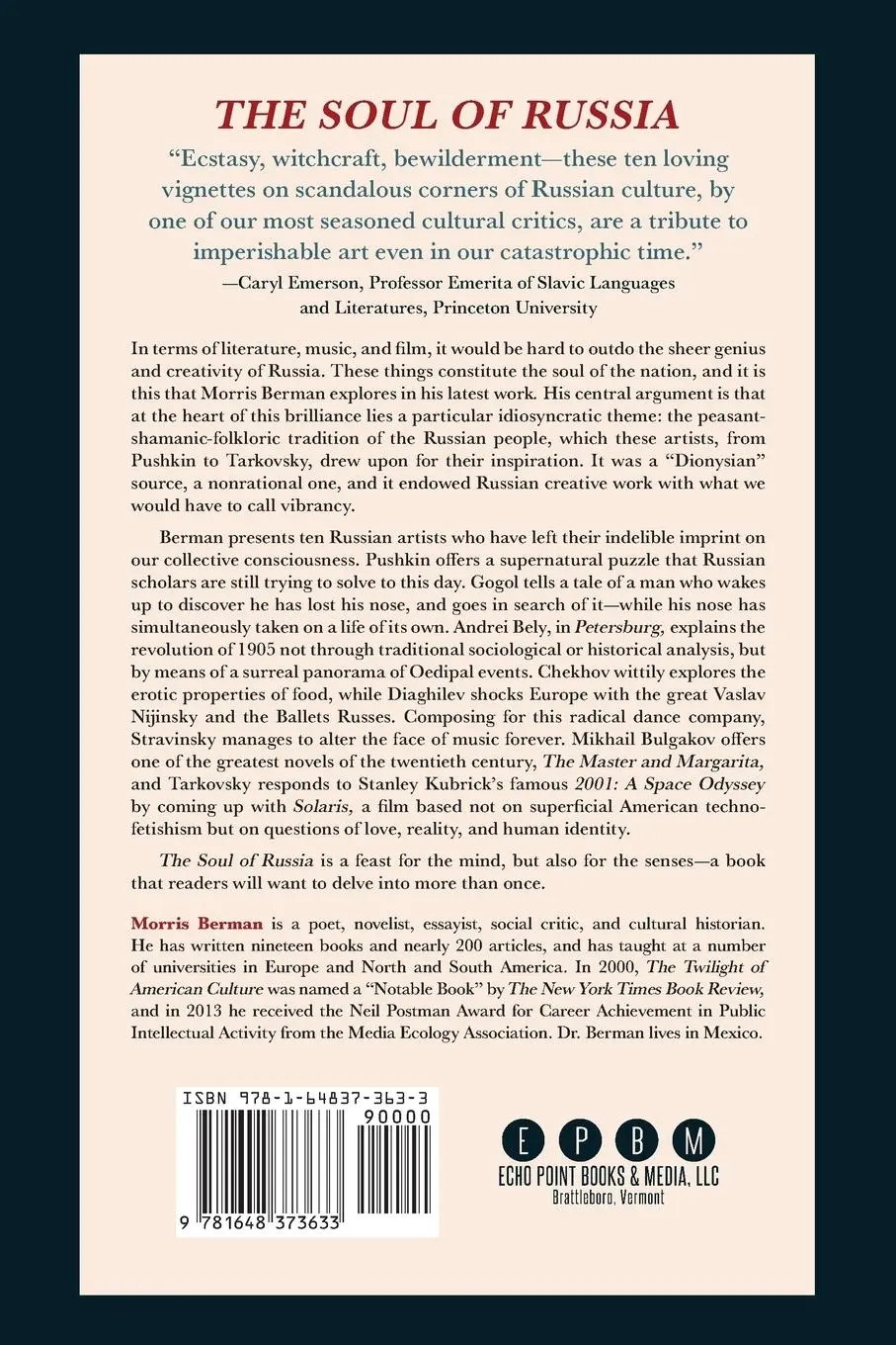 Rückseite: 9781648373633 | The Soul of Russia | Morris Berman | Taschenbuch | Englisch | 2023