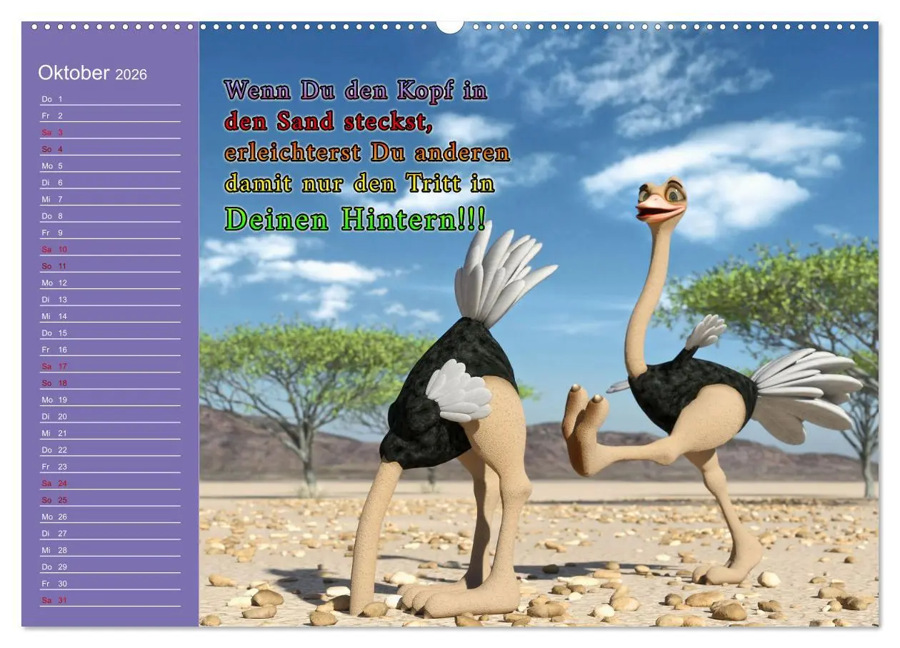Bild: 9783457623633 | Tierische Toons (Wandkalender 2026 DIN A2 quer), CALVENDO...