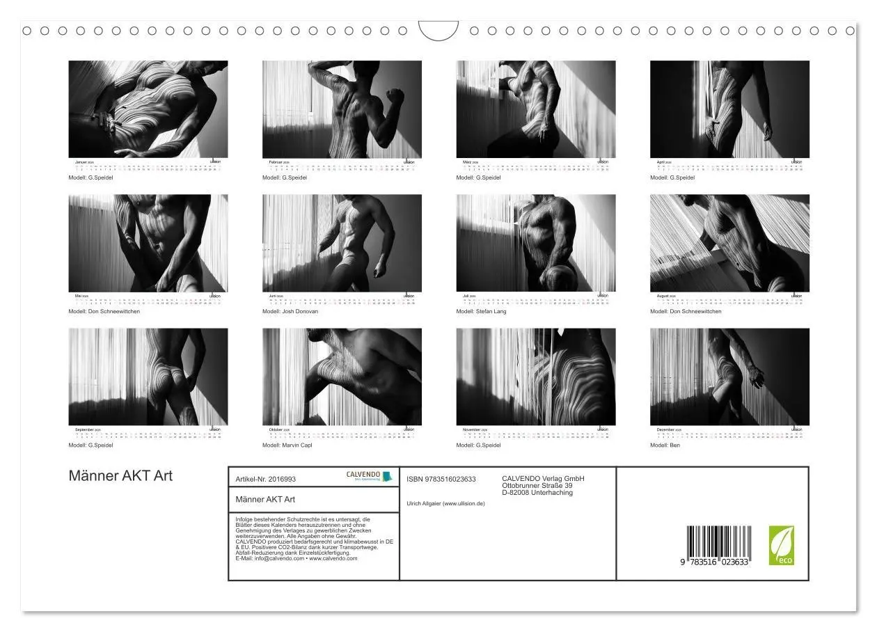Bild: 9783516023633 | Männer AKT Art (Wandkalender 2026 DIN A3 quer), CALVENDO...