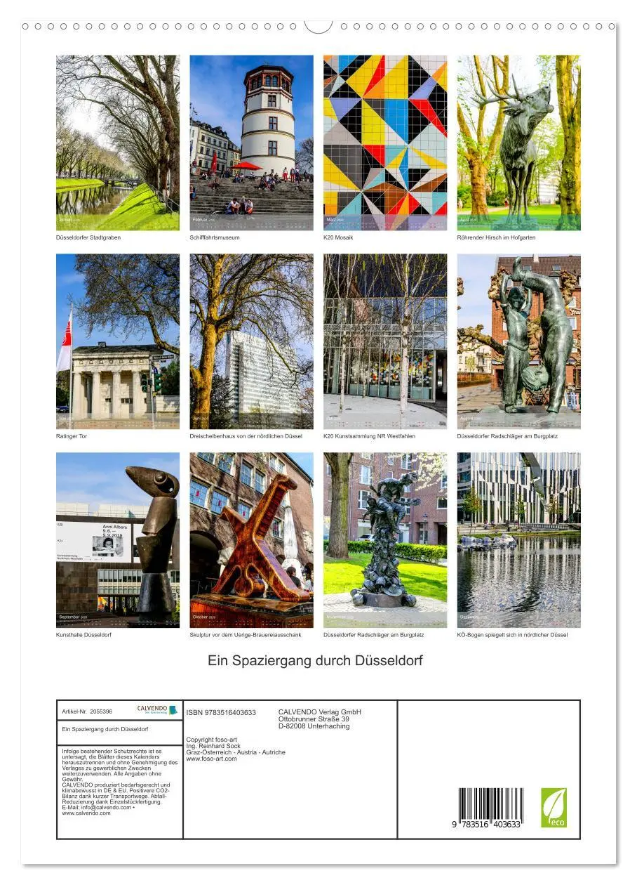 Bild: 9783516403633 | Ein Spaziergang durch Düsseldorf (hochwertiger Premium Wandkalender...