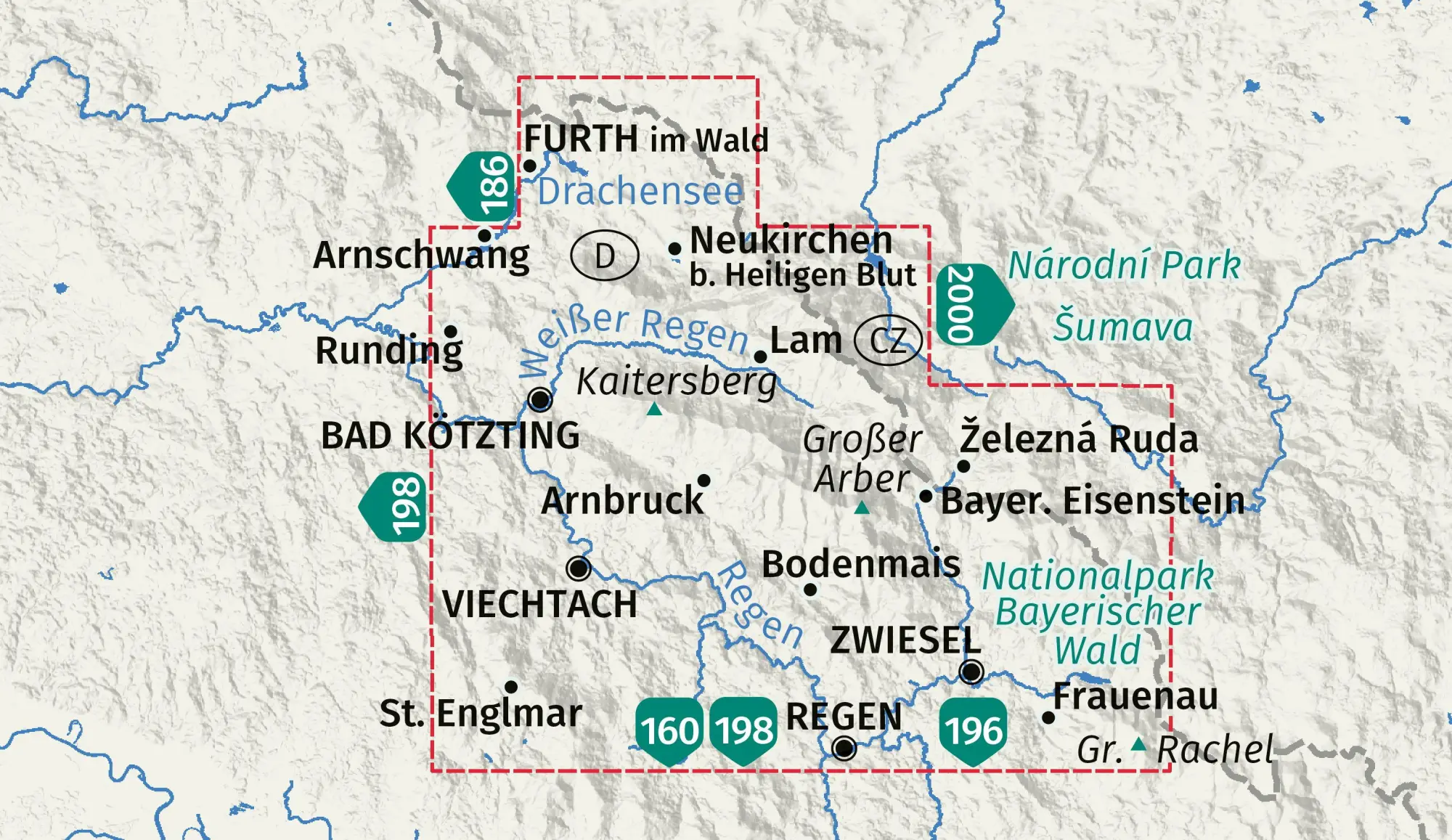 Bild: 9783991543633 | KOMPASS Wanderkarte 195 Nördlicher Bayerischer Wald 1:50.000 | Deutsch