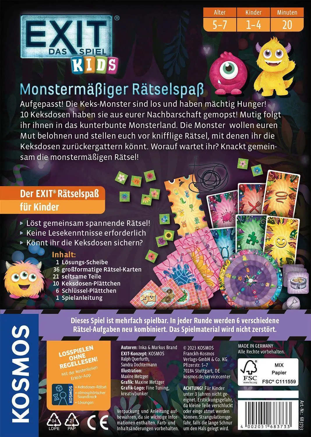 Bild: 4002051683733 | EXIT® - Das Spiel - Kids: Monstermäßiger Rätselspaß | Spiel | Brand