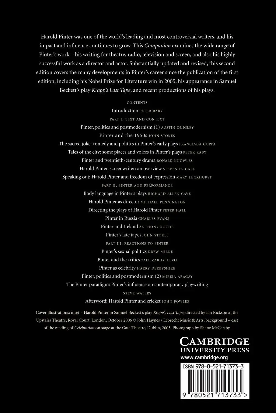Rückseite: 9780521713733 | The Cambridge Companion to Harold Pinter | Peter Raby | Taschenbuch