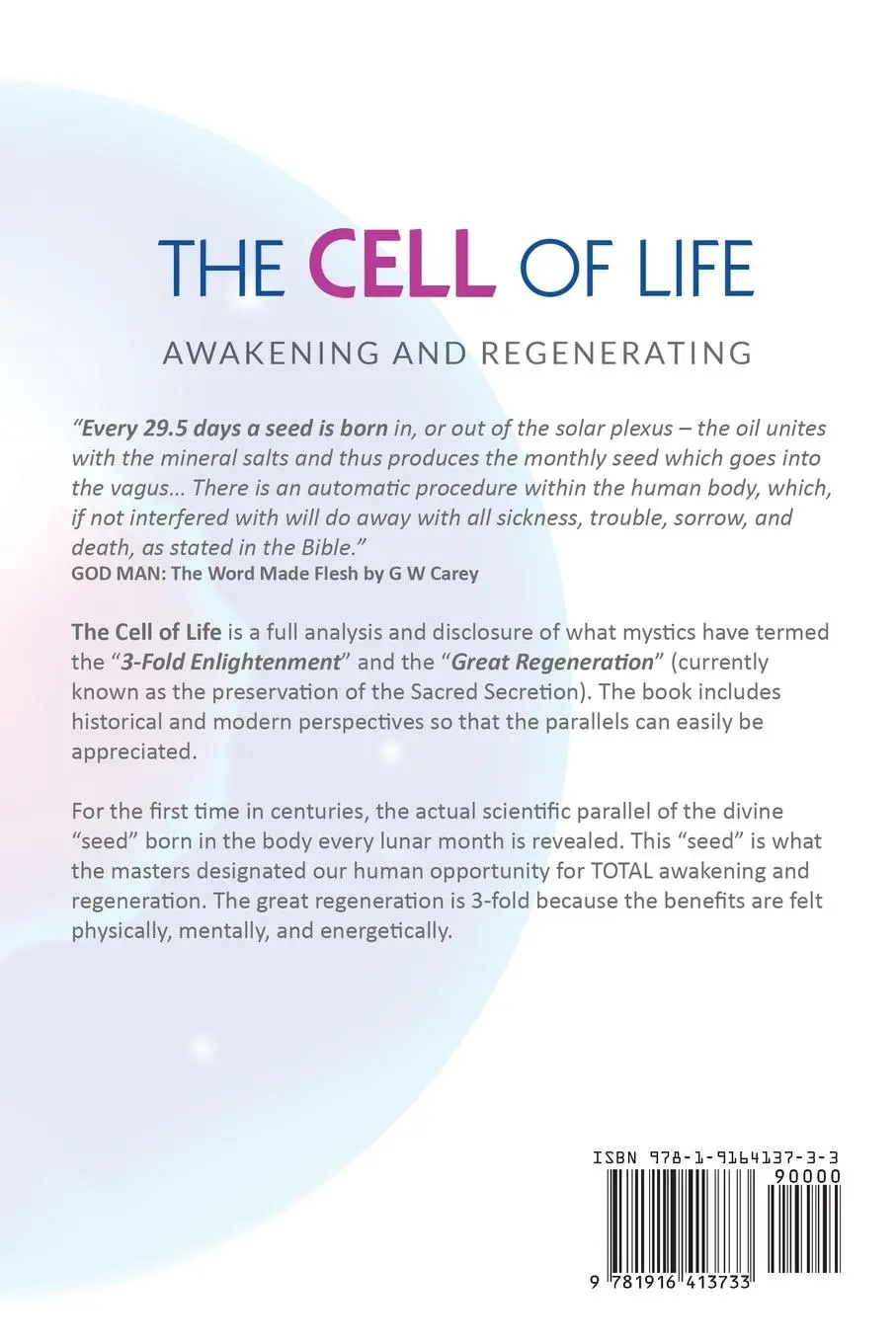 Rückseite: 9781916413733 | THE CELL OF LIFE | Awakening and Regenerating | Kelly-Marie Kerr