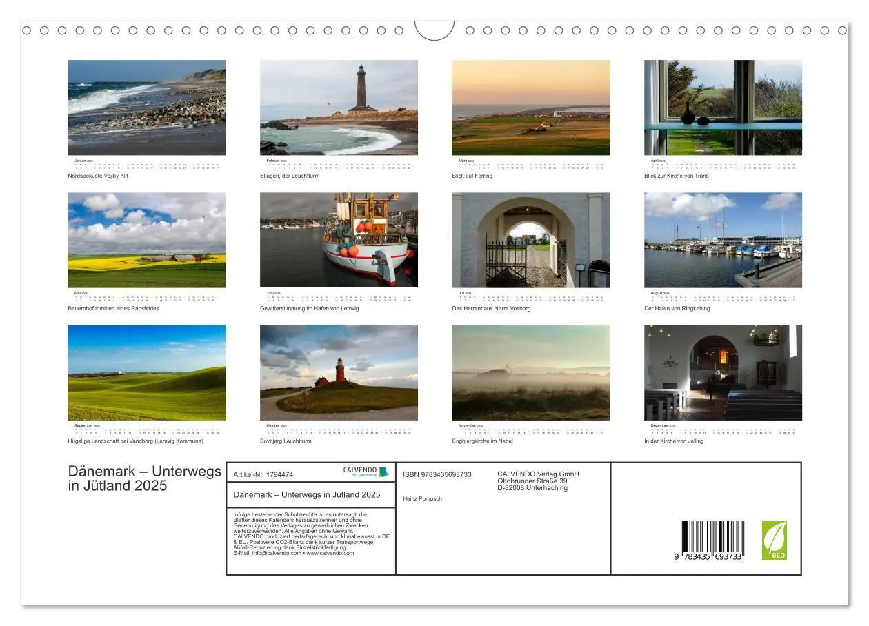 Bild: 9783435693733 | Dänemark - Unterwegs in Jütland 2025 (Wandkalender 2025 DIN A3...