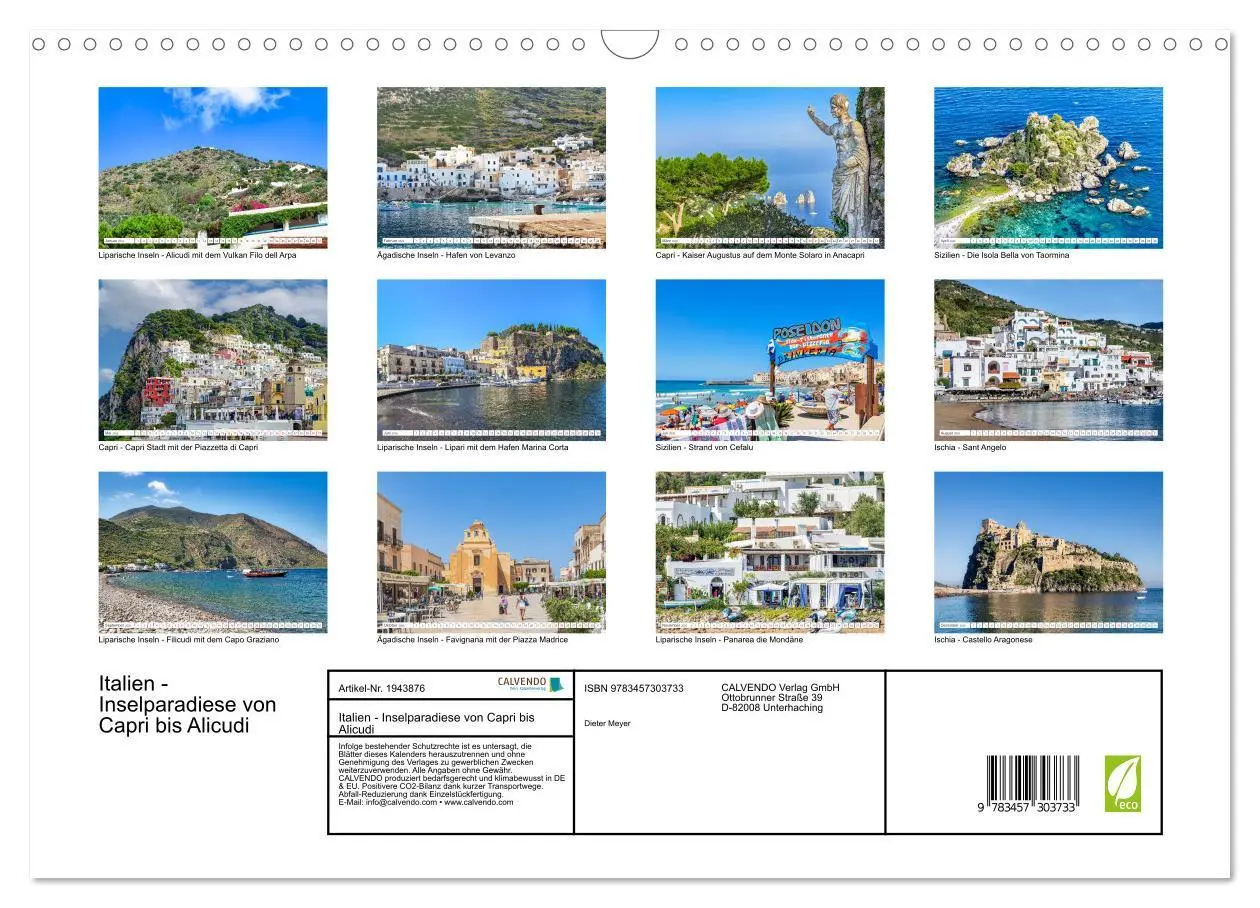 Bild: 9783457303733 | Italien - Inselparadiese von Capri bis Alicudi (Wandkalender 2026...
