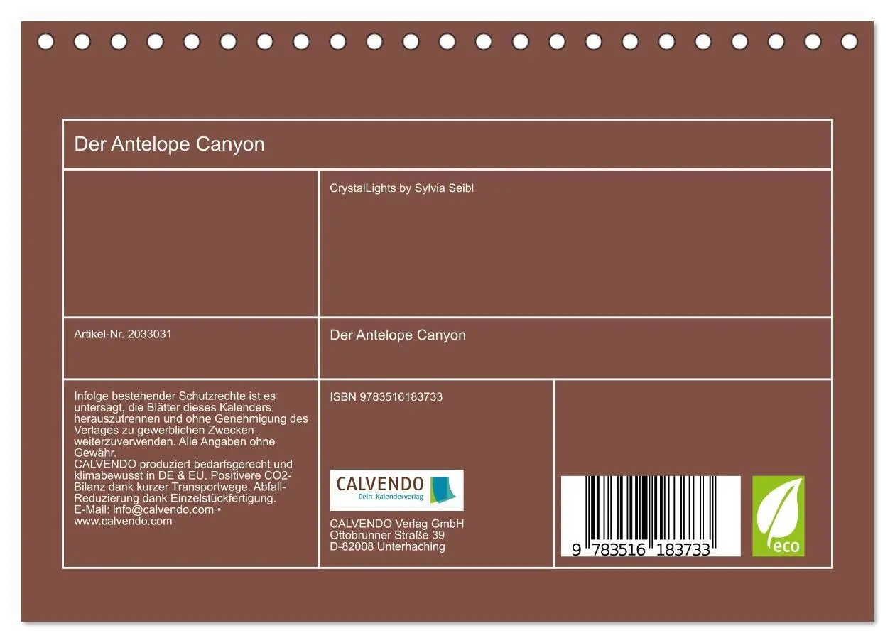 Bild: 9783516183733 | Der Antelope Canyon (Tischkalender 2026 DIN A5 quer), CALVENDO...