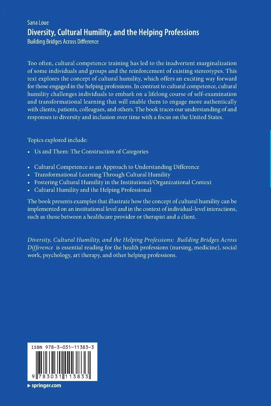 Rückseite: 9783031113833 | Diversity, Cultural Humility, and the Helping Professions | Sana Loue