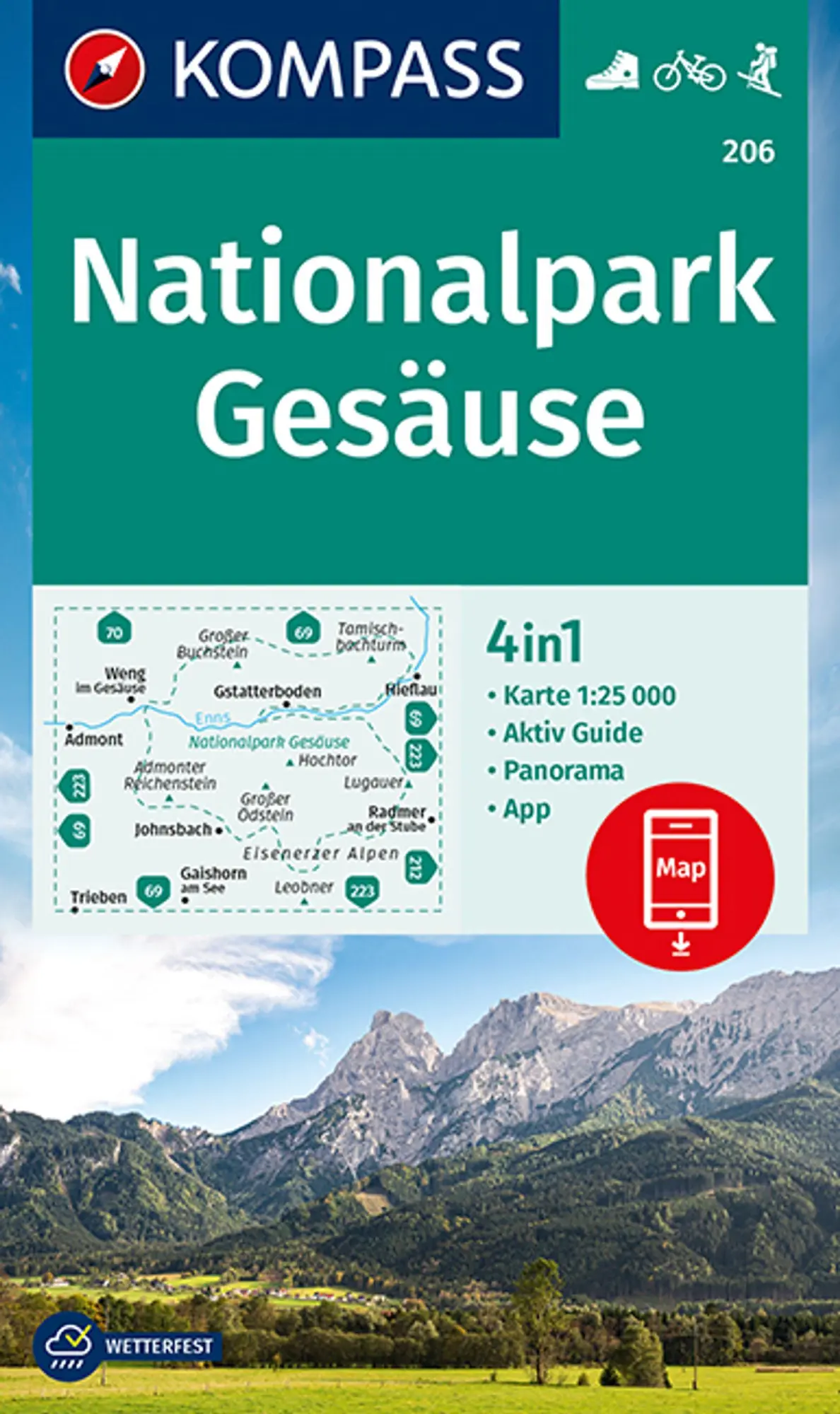 Cover: 9783991213833 | KOMPASS Wanderkarte 206 Nationalpark Gesäuse 1:25.000 | GmbH | 1 S.