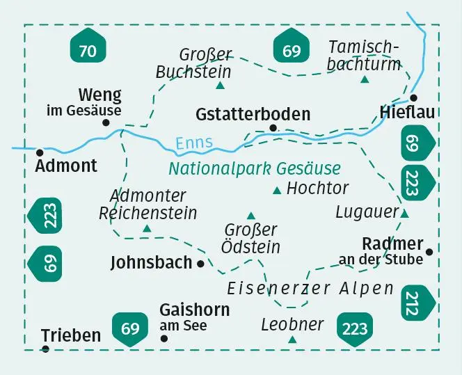 Bild: 9783991213833 | KOMPASS Wanderkarte 206 Nationalpark Gesäuse 1:25.000 | GmbH | 1 S.