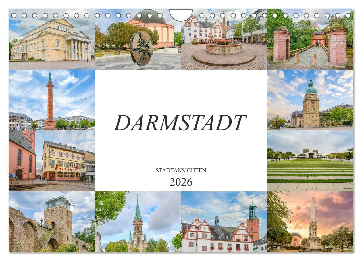 Cover: 9783457763933 | Darmstadt Stadtansichten (Wandkalender 2026 DIN A4 quer), CALVENDO...