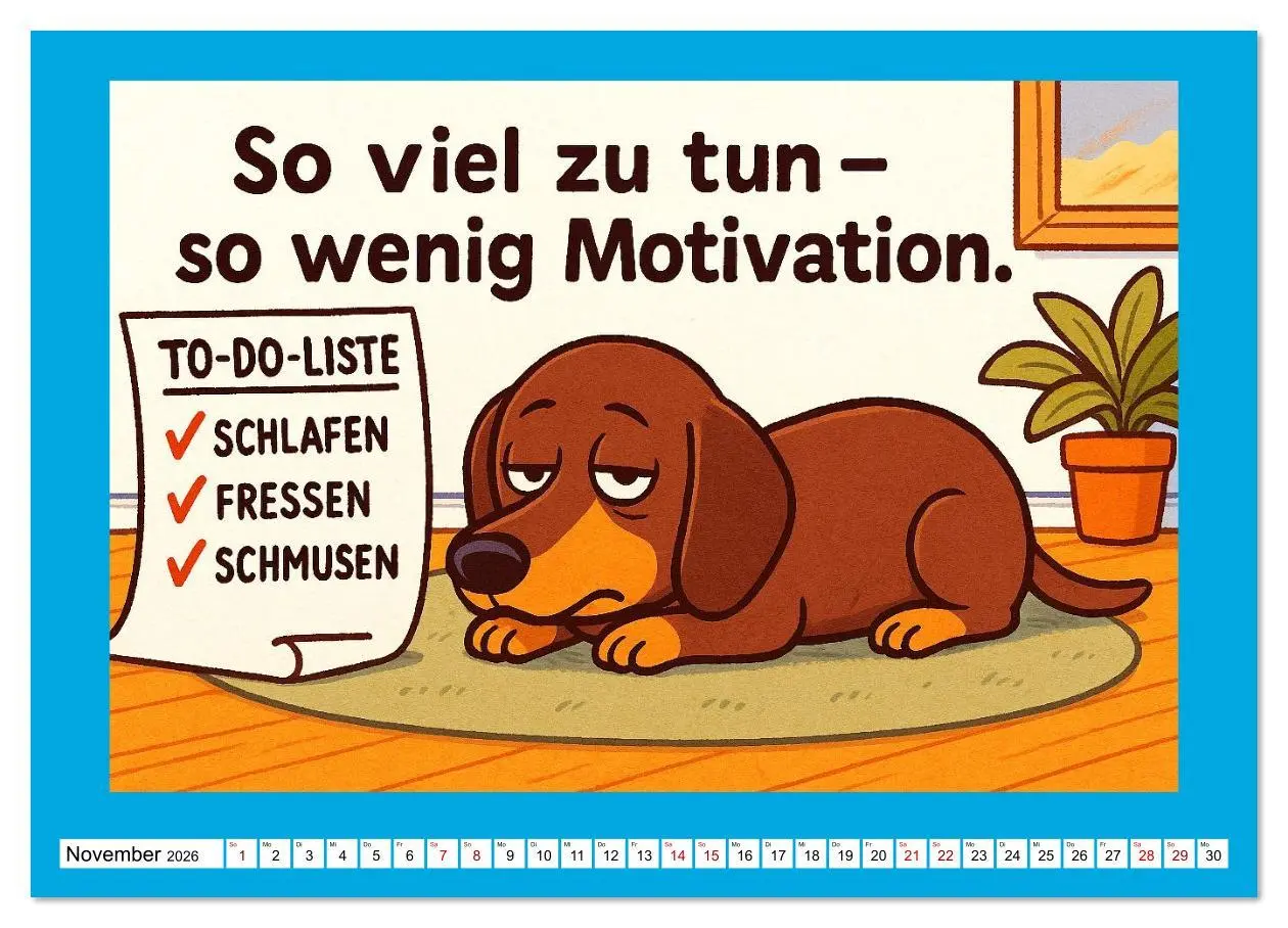 Bild: 9783516613933 | Fehlerfrei. Dackel eben. (Wandkalender 2026 DIN A4 quer), CALVENDO...