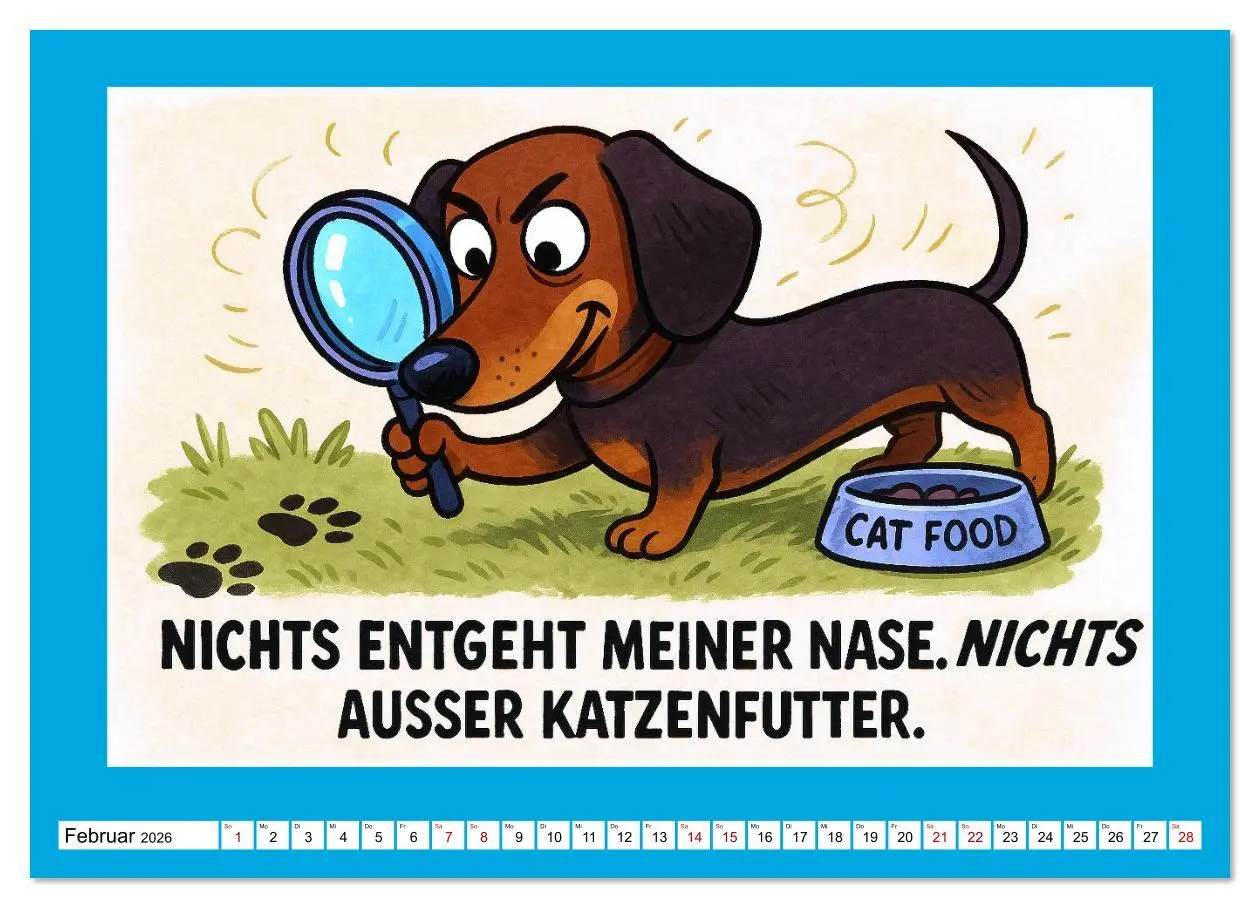 Bild: 9783516613933 | Fehlerfrei. Dackel eben. (Wandkalender 2026 DIN A4 quer), CALVENDO...