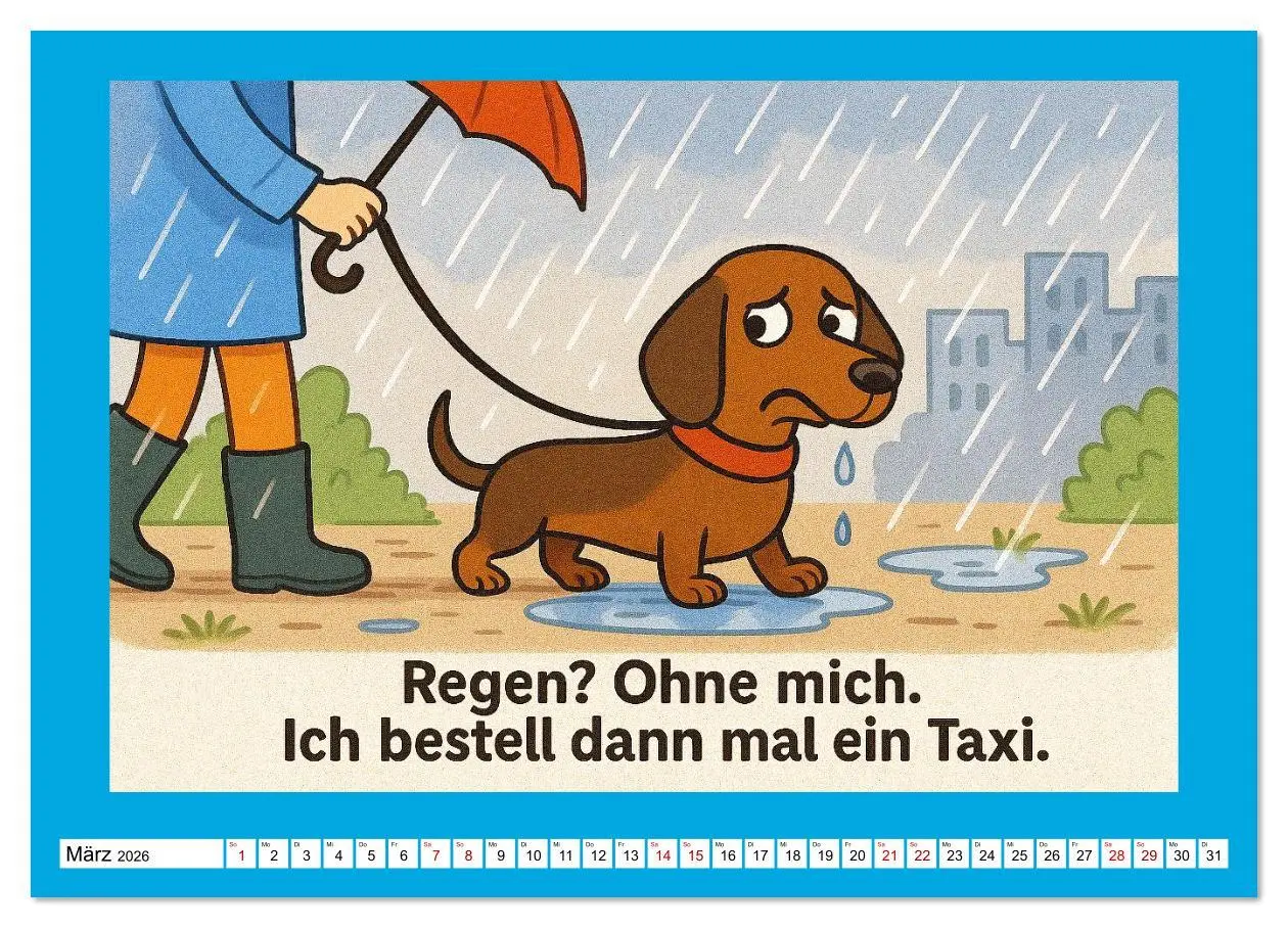 Bild: 9783516613933 | Fehlerfrei. Dackel eben. (Wandkalender 2026 DIN A4 quer), CALVENDO...