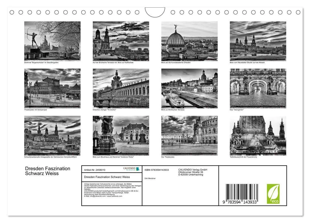 Bild: 9783594143933 | Dresden Faszination Schwarz Weiss (Wandkalender 2027 DIN A4 quer),...
