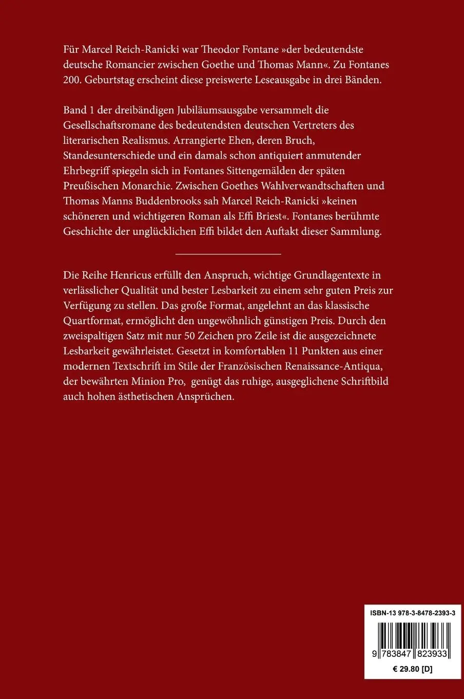 Rückseite: 9783847823933 | Gesellschaftsromane und Sittengeschichten | Theodor Fontane | Buch