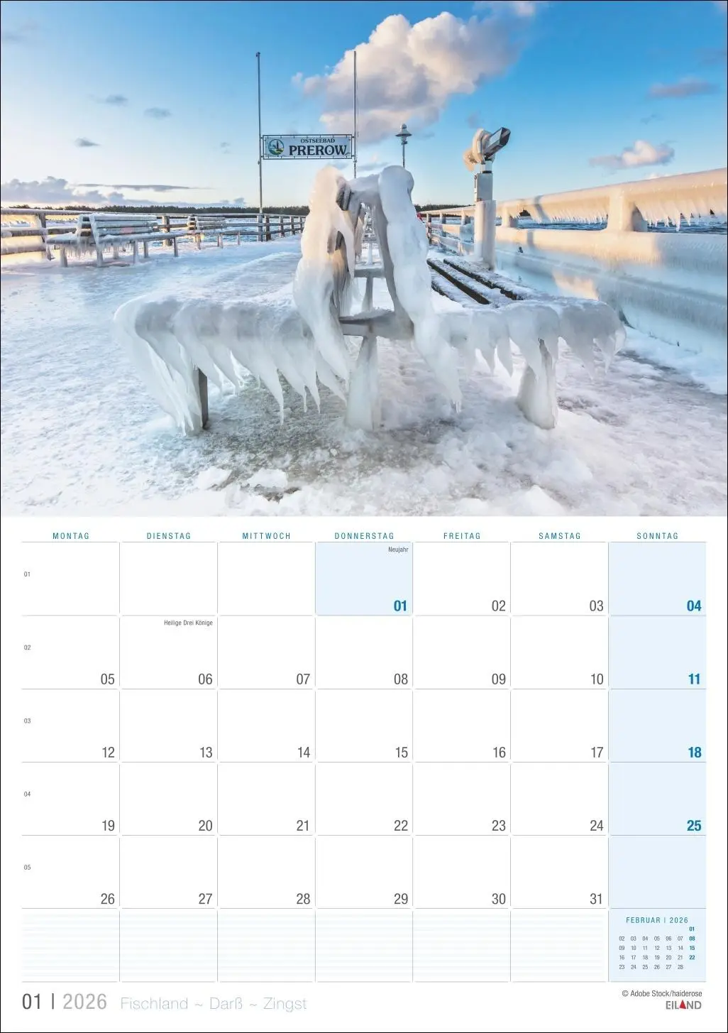 Bild: 9783964023933 | Fischland - Darß - Zingst Kalender 2026 | Eiland | Kalender | 13 S.