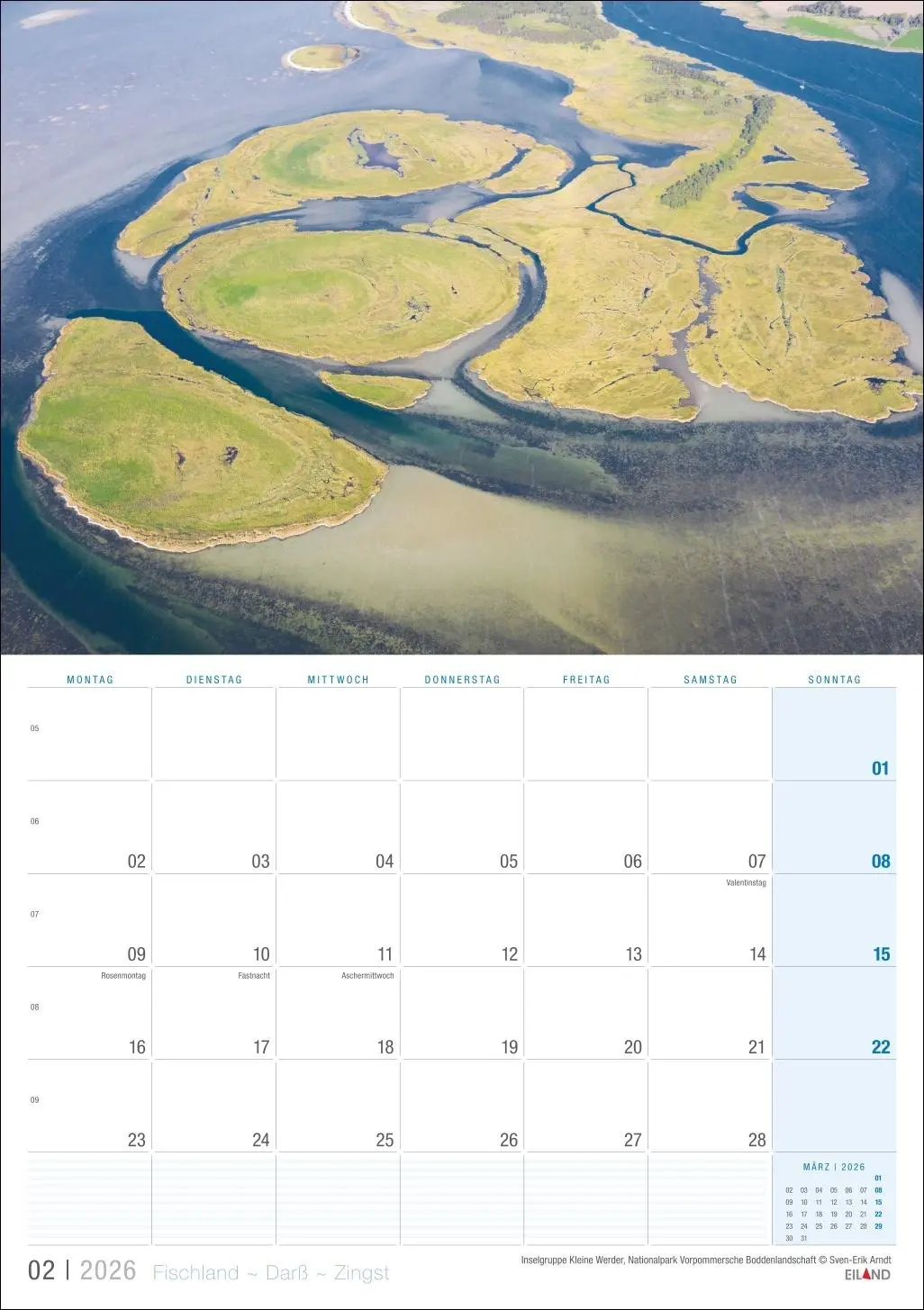 Bild: 9783964023933 | Fischland - Darß - Zingst Kalender 2026 | Eiland | Kalender | 13 S.