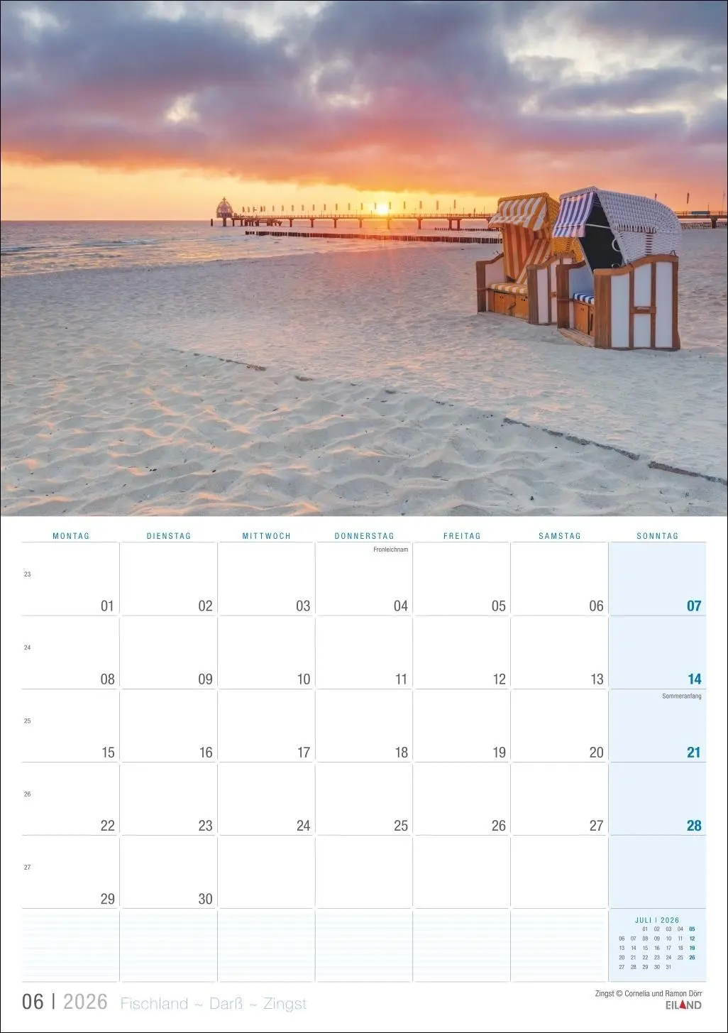 Bild: 9783964023933 | Fischland - Darß - Zingst Kalender 2026 | Eiland | Kalender | 13 S.
