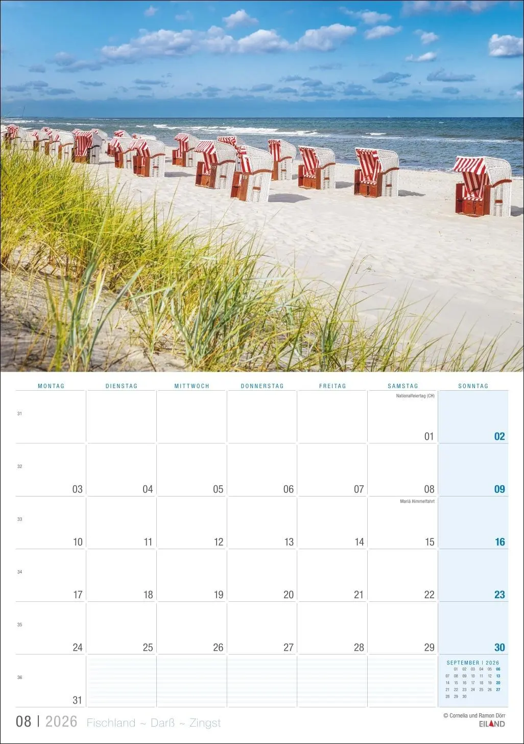Bild: 9783964023933 | Fischland - Darß - Zingst Kalender 2026 | Eiland | Kalender | 13 S.