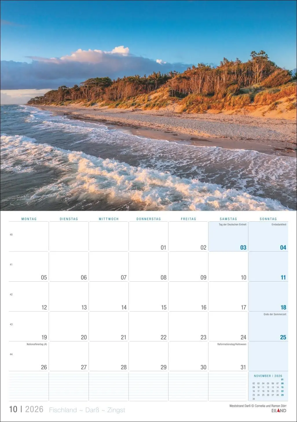 Bild: 9783964023933 | Fischland - Darß - Zingst Kalender 2026 | Eiland | Kalender | 13 S.